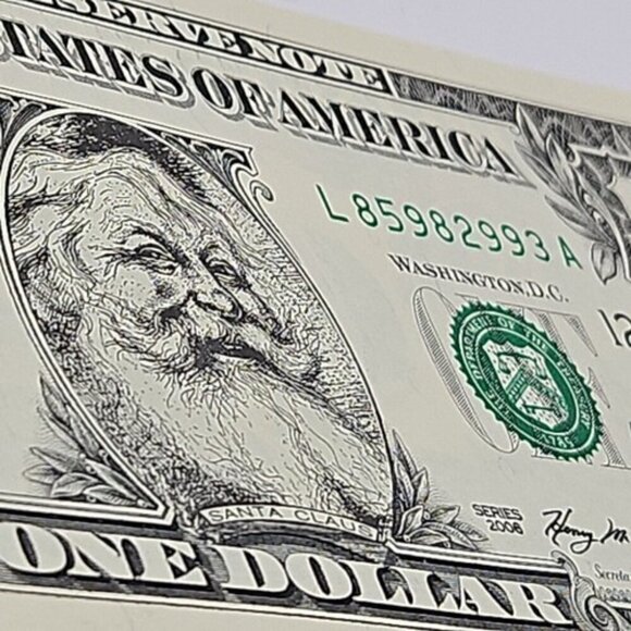 Publix Supermarket Christmas 2006 Santa One Dollar Note Uncirculated NOEL - Picture 12 of 16